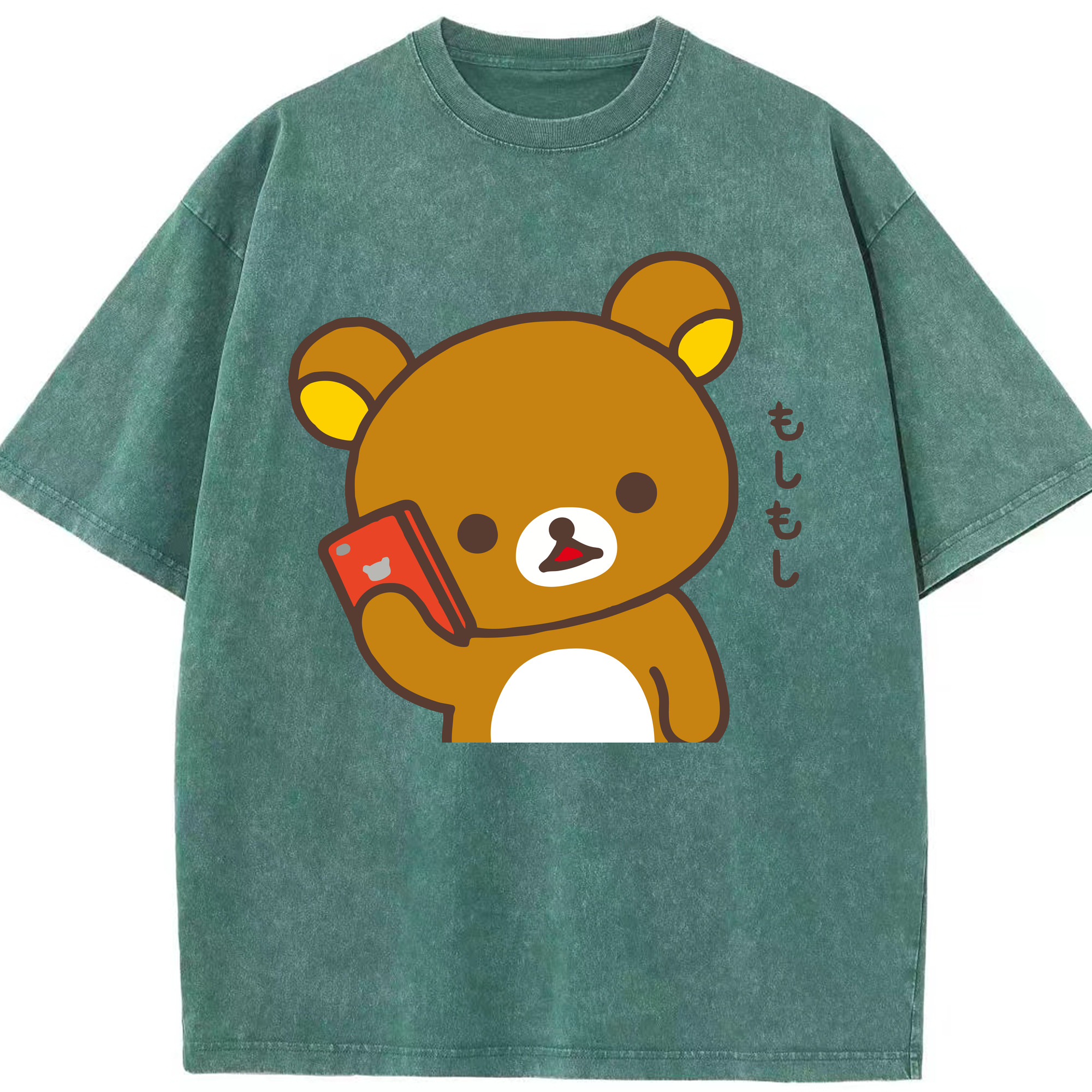 （画像用） リラックマ リラックマ キイロイトリ Rilakkuma Korilakkuma Kiiroitori 綿100% ヴィンテージ風 半袖Tシャツ（フロントプリント）